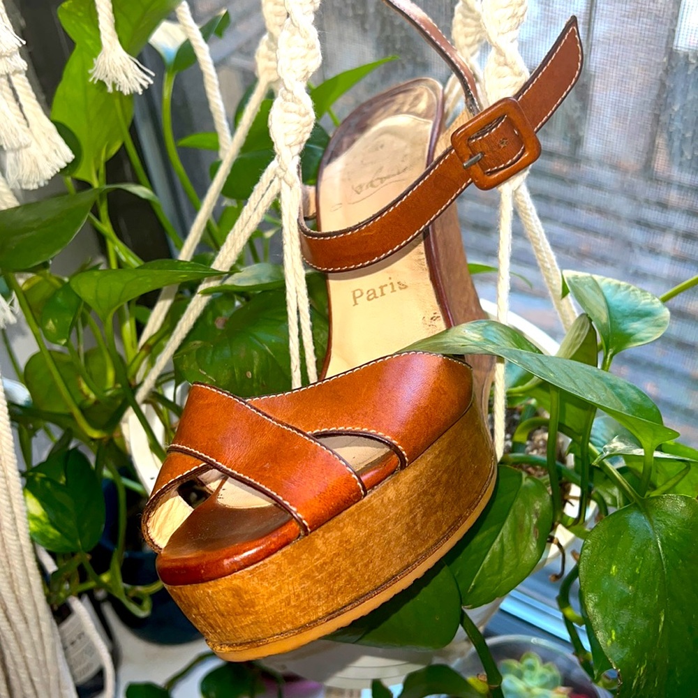 Christian Louboutin Brown Wedges